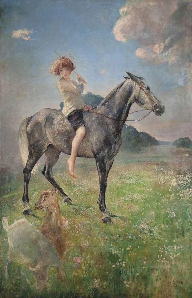 Annie Louise Swynnerton - Ritratto equestre di Lady Mercy Marter, 1920